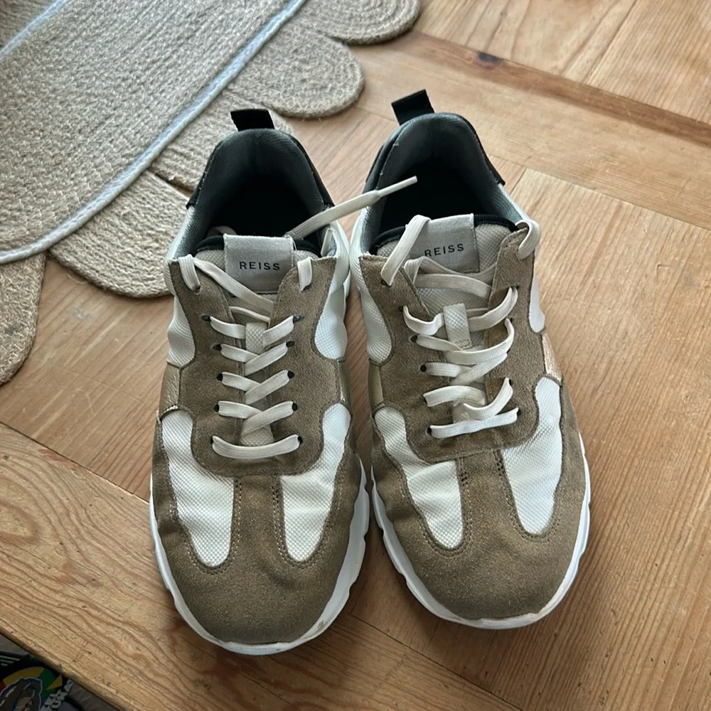 Reiss Beige and White Women's Sneakers